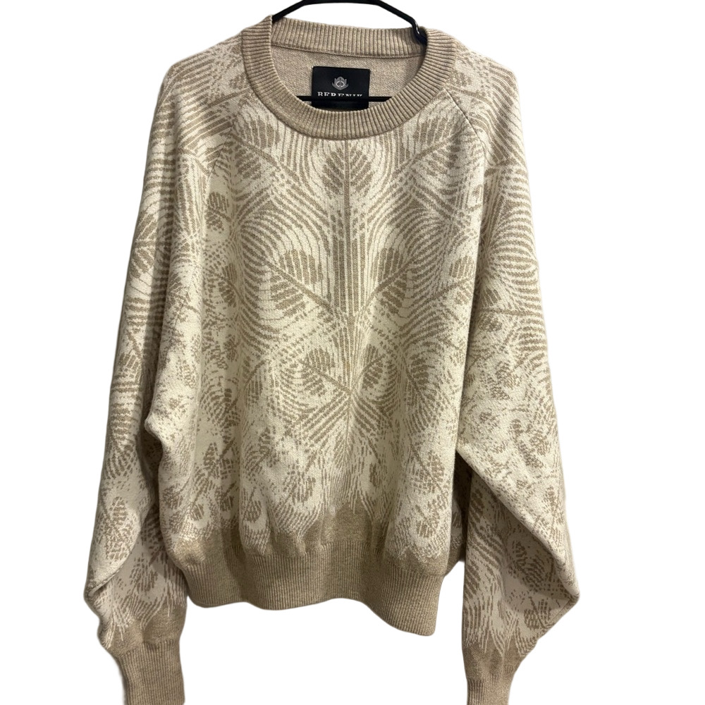 BERENIK Oversized Jacquard Knit Sweater Cotton Wool Dark Academia Quiet Luxury L